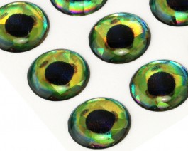 3D Epoxy Fish Eyes, Holographic Dorado, 12 mm